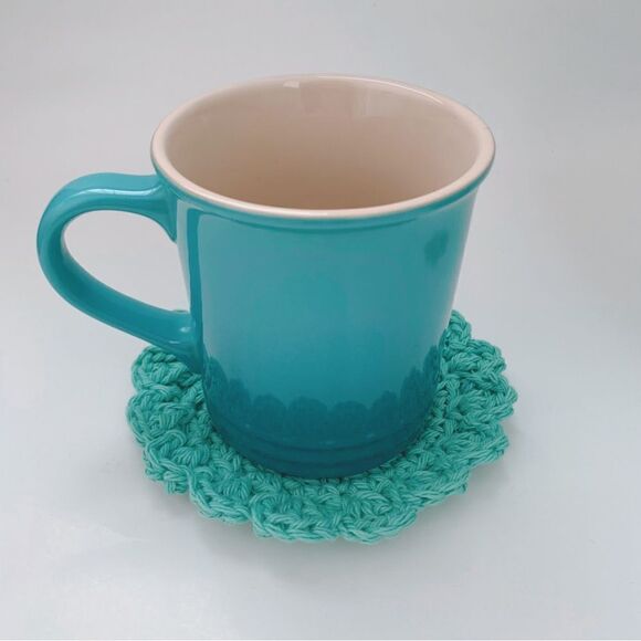 💚💛Handmade Cotton Crochet Coasters set of two - Picture 5 of 5